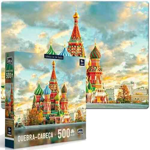 Quebra-Cabeça 304 Peças Catedral São Basílio - Rússia Puzzle Volta ao Mundo  Uriarte Jogos