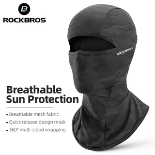 Rockbros Balaclava Ciclismo Máscara Motocicleta Capacete Proteção Solar UV50+ Ice Silk Full Face Respirável