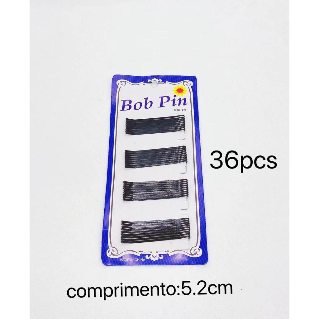 54Pçs/36Pçs/Conjunto Grampo de Cabelo Preto Invisível / Presilha Ondulada Feminina para Bob / Grampos para Salão/Cotidiano