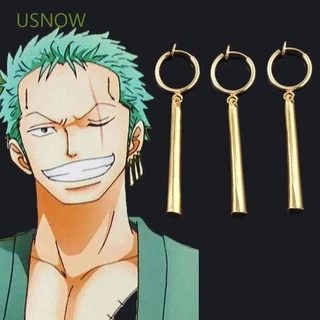 USNOW 3 Pcs/Set Drop Earrings Anime Acessórios Cosplay Clip Brincos Não Piercing Ear Japão Fashion Jewelry Cartoon Roronoa Zoro