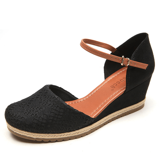 Anabela hot sale espadrille preta