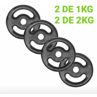 Kit 06kg Anilha Pintada Musculaçao (1par ) De 1kg (1par) De 2kg