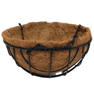 Vaso Fibra De Coco Suspenso 25cm Com Suporte Para Jardim