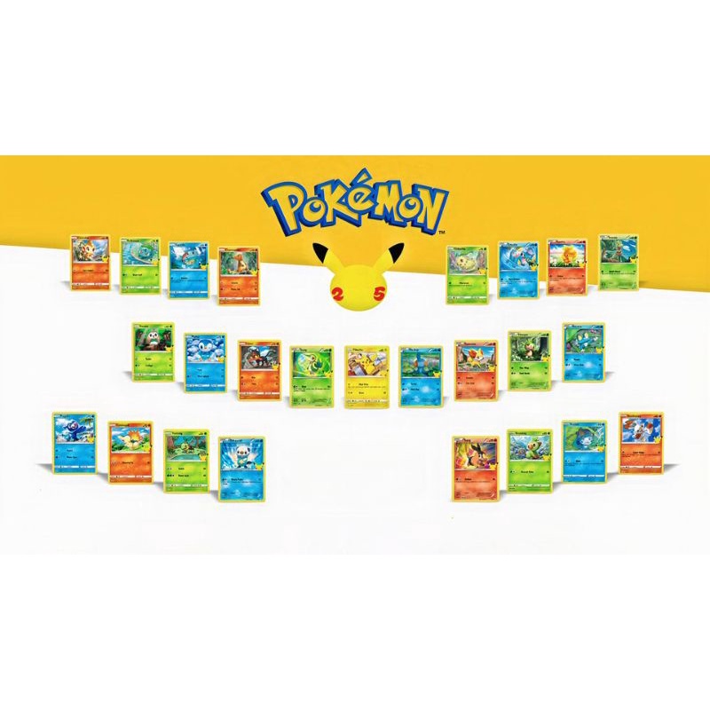 Coleção Completa Cartas Pokémon Mc Donalds 25 anos - 25 cartas comuns