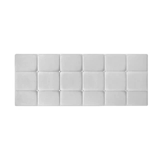 Cabeceira Painel Estofada Casal 140 cm Dobrável Cama box Padrão Calipha Branco Courino