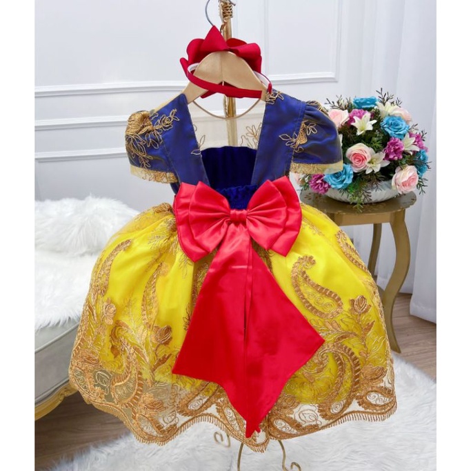 Vestido branca de neve 1 hot sale ano luxo