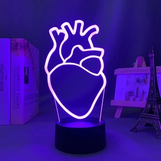Led Night Light Coração PNL Para Decoração Do Quarto Mudança De Cor Luz Noturna Fãs Presente QLF Coeurs 3d Lâmpada