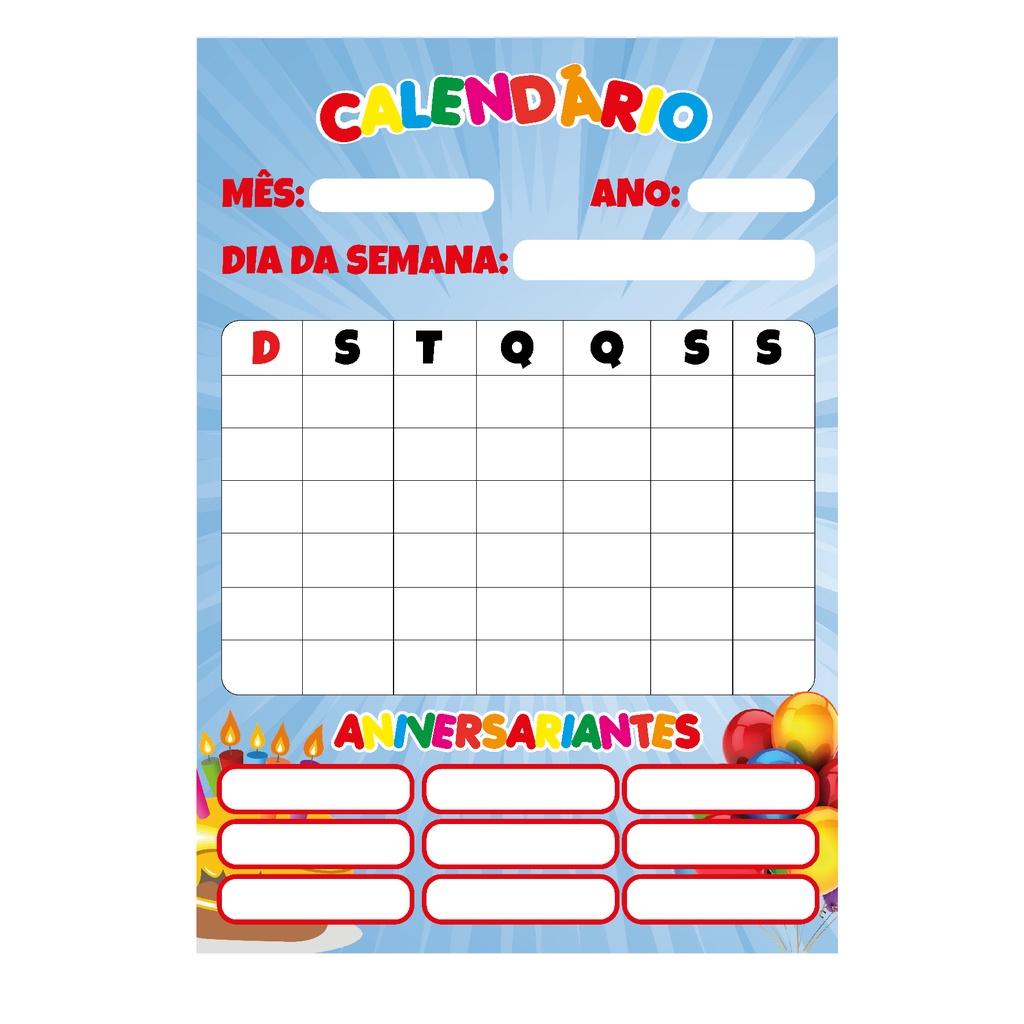 Kit de 2 Banners Escolares Calendário e Aniversariantes + Chamadinha 30  alunos - Loja PlimShop