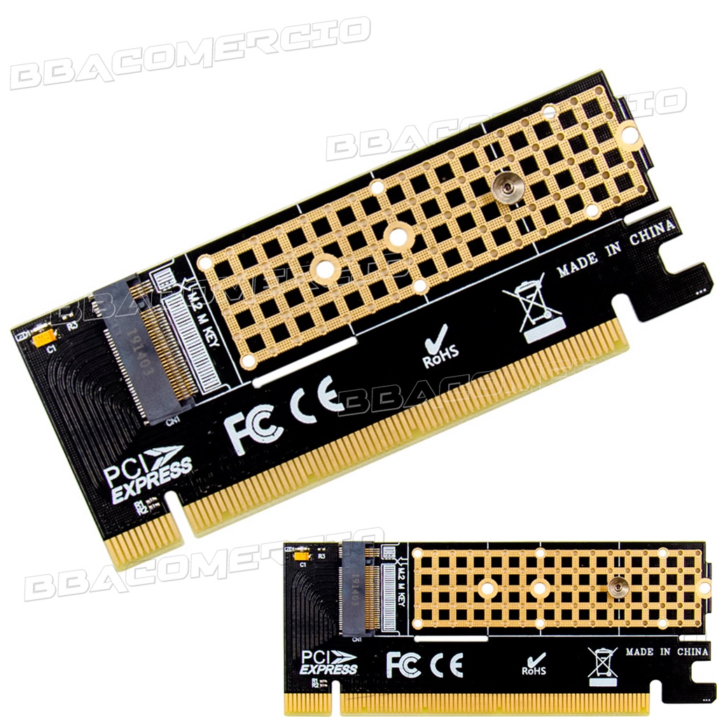 Adaptador Placa Ssd X16 Nvme M.2 Mkey Pci-e 3.0 Express | Brasil