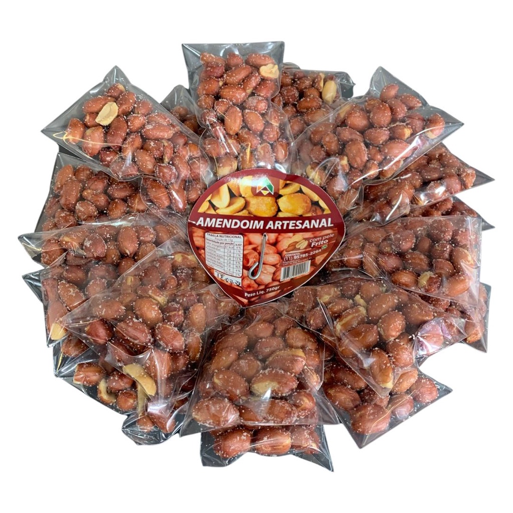 Amendoim Salgado Frito Com Pele Display Com 24 Und De 30gr