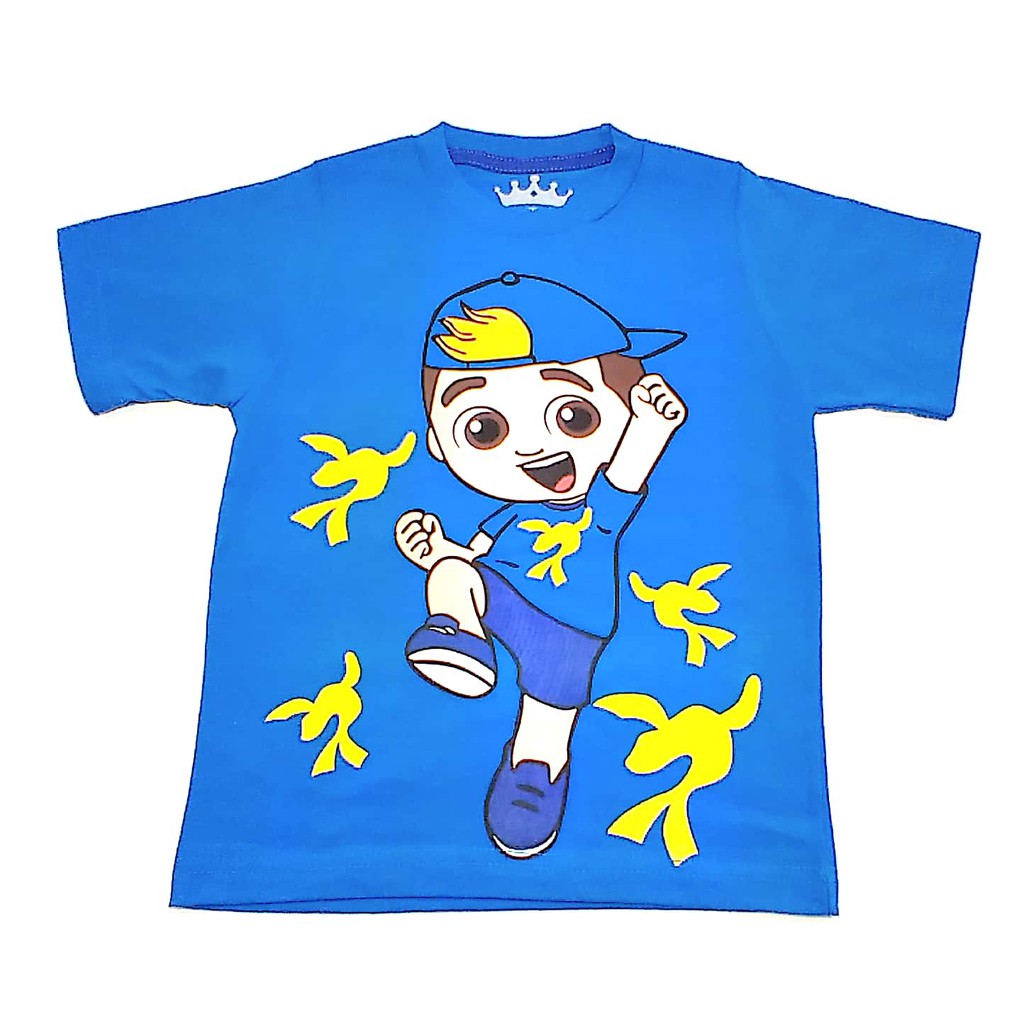T-shirt para meninos com desenhos animados luccas neto, traje de