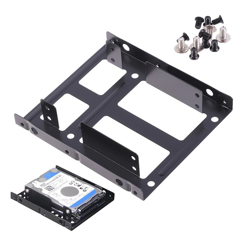 Suporte Duplo P/ Ssd Ou Hd 2.5 P/ Baia De Pc/desktop 3.5