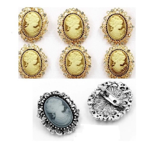 Broche Camafeu Vintage Retrô Estilo Italiano temos 2 Cores dourado OU prateado