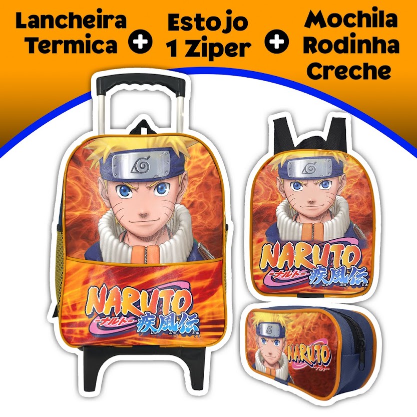 Kit Mochila Infantil de Rodinhas Masculina Naruto Lancheira - Chic Outlet -  Economize com estilo!