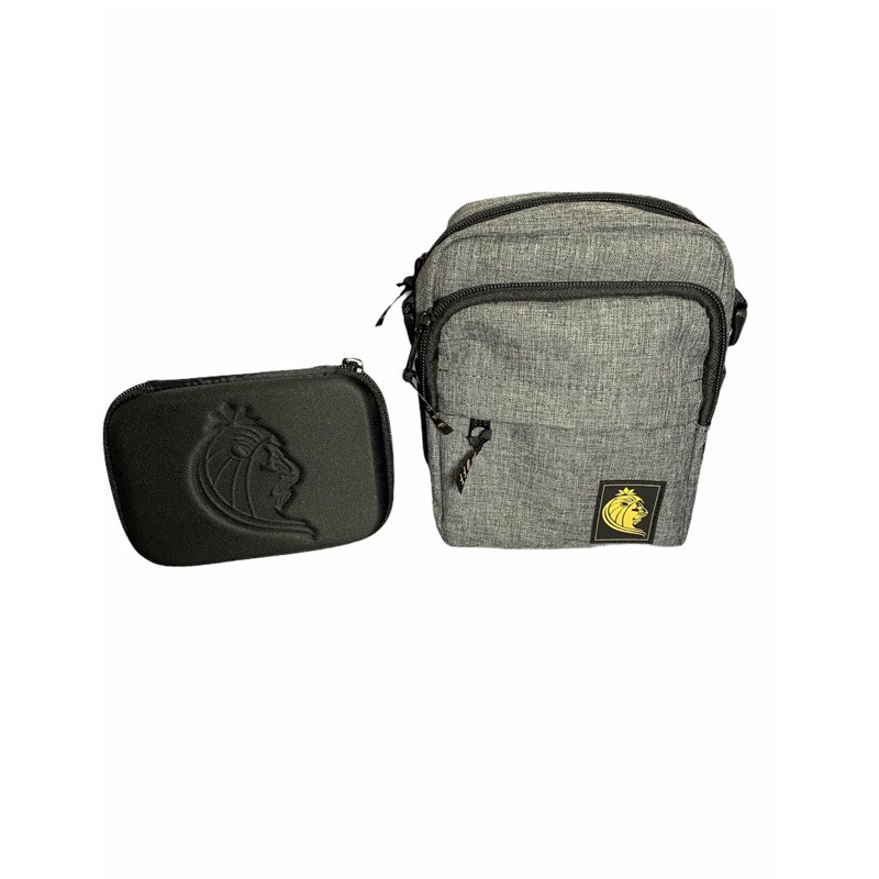 Kit Sholder Bag Cinza + Case Clássico Preto Puff Life Anti