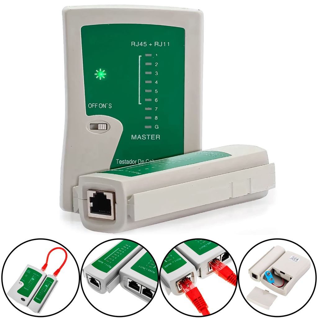 Testador Cabo Rj45 E Rj11 Teste Digital Telefonia e Internet | Shopee ...