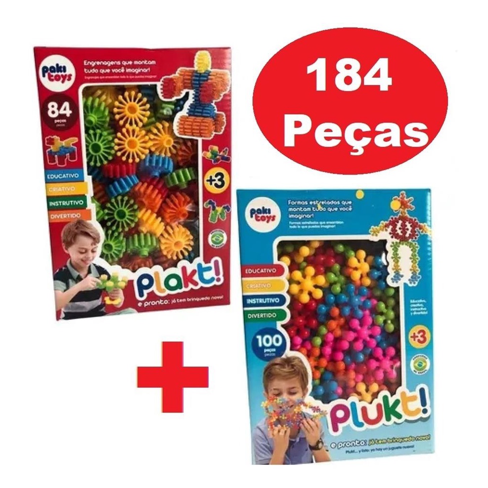 Casa da Educação - Maleta Plukt Com 150 Peças - Paki Toys - 1294