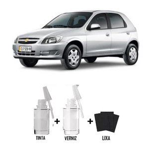 Tinta Tira Risco Automotivo Prata Polaris GM + Verniz 15ml