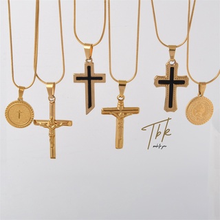 TBK 18K Colar Pingente De Ouro Cross Pendant Acessórios Para Unisexo Hipoalergênico 752N