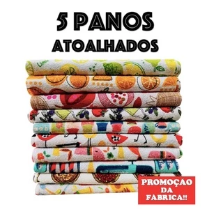 kit Pano de Prato ATOALHADO GRANDE - KIT 5 PANOS FELPUDO - Preço REVENDA Casa e Cozinha