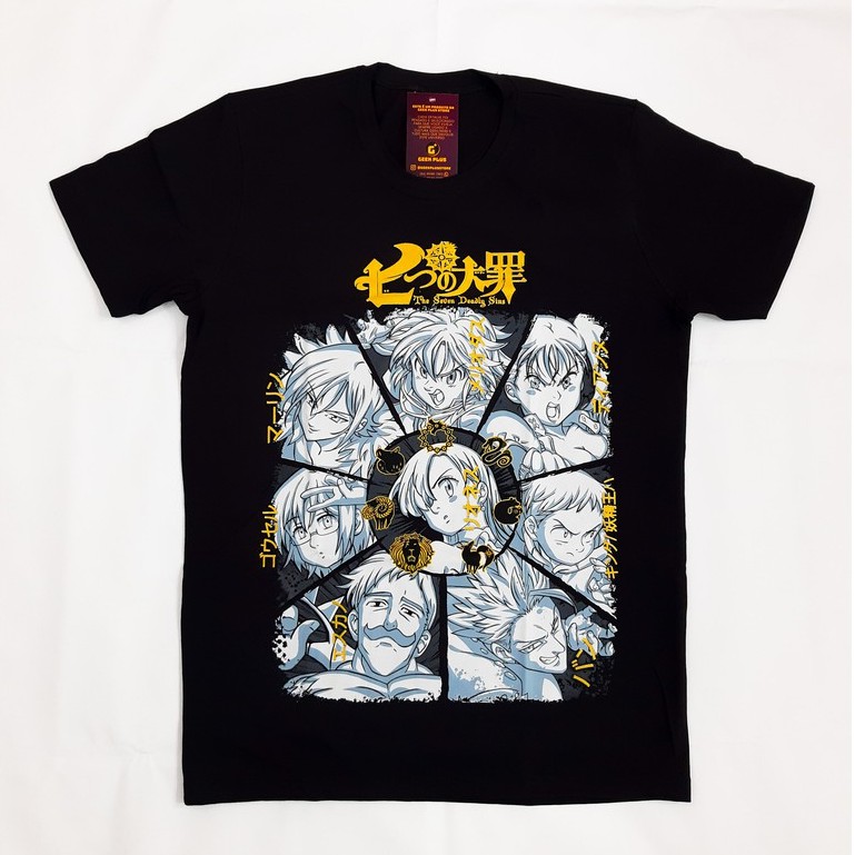 3 Camisetas Anime 7 Sete pecados capitais Vários Modelos