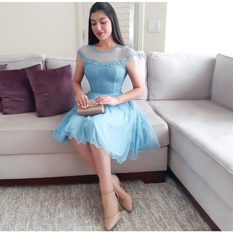 Vestido De Tule Curto Rodado Tule Vestido De Festa Vermelho Curto