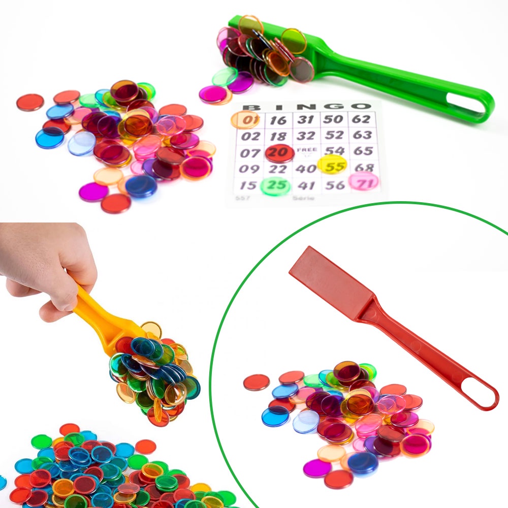 Marcador de Bingo com Pegador Magnético com Imã 100 Chips Discos ...