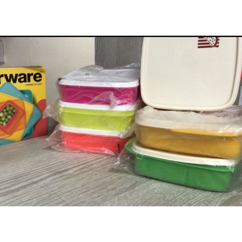 Tupperware Basic Line Com divisórias 550ml Amarelo e Laranja Neon ...