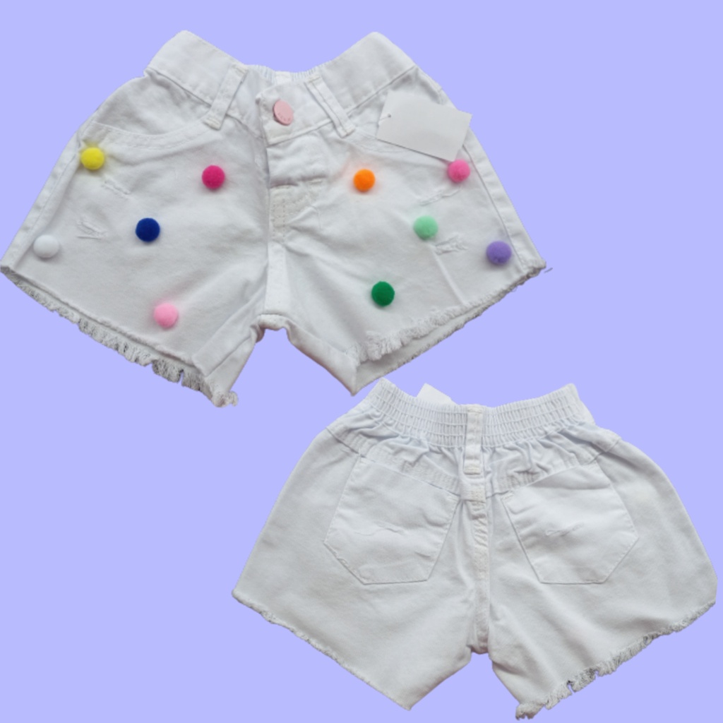 Shorts jeans branco store infantil