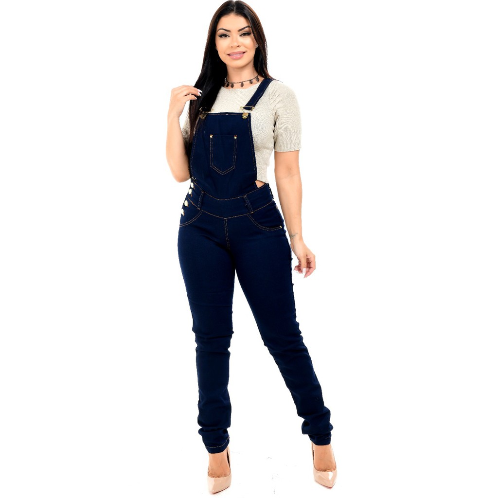 Jardineira jeans discount feminina atacado