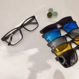 Kit Óculos Masculino / Acetato Lente de Grau + 5 Lentes Lançamento Estiloso Presentegod CM33