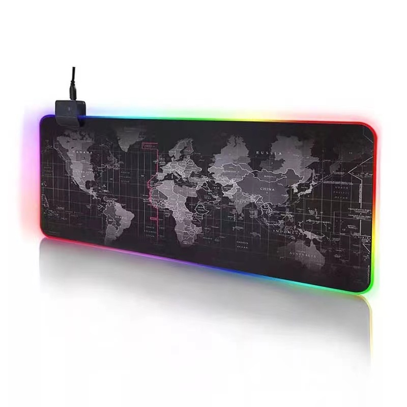 Mouse pad Gamer Led Rgb 7 Cores Tamanho Grande 80 X 30cm MAPA MUNDI