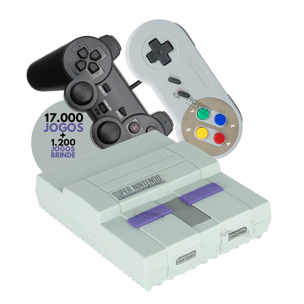 Super Game Retro Box 93 mil jogos - Super 3D Games - 2 Controles Snes +  Brinde Estrela