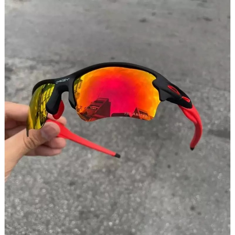 Óculos de Sol Oakley Flak Jacket 1.0 Verde/Preta Lentes Prizm Top