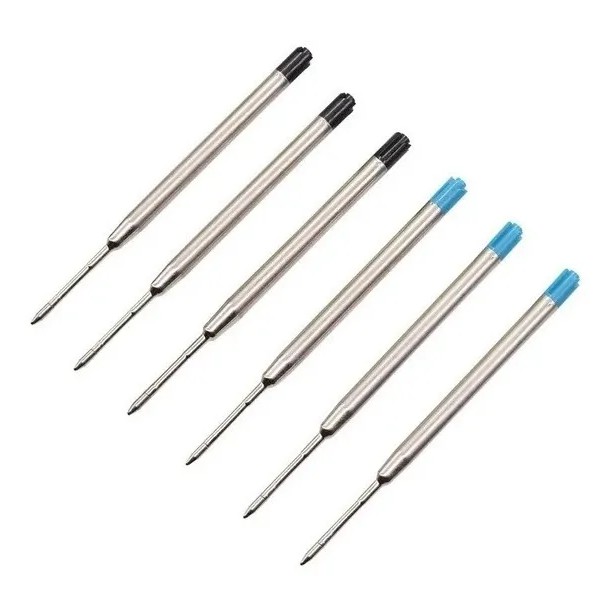 Carga Para Canetas Refil Metal - Tipo Parker E Crown 6 Unidades