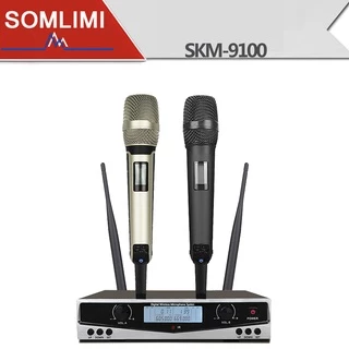 Somlimi SKM9100 600-699MHz Professional Dual Wireless Microphone System KTV High Quality UHF