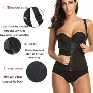Cinta Ajustavel Modeladora Redutora Colete Com Zíper E Alças em Oferta na Shopee
