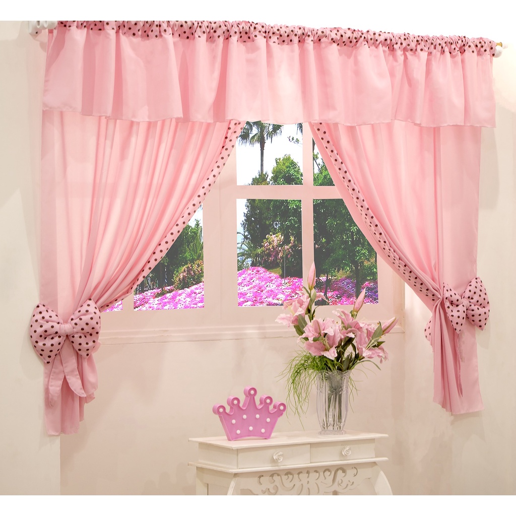 Cortina Para Quarto Infantil 2 Metros Ursinha Quarto De Menina | Shopee ...