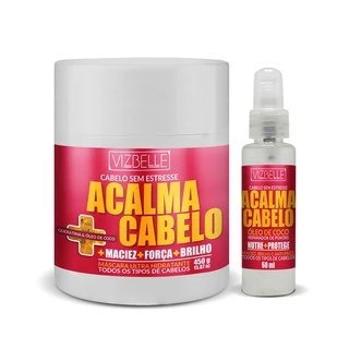 Kit Mascara Acalma Cabelo 450g E Oleo De Coco 60ml Vizbelle