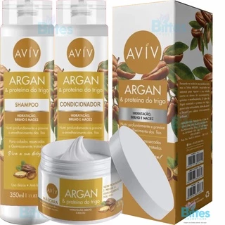 Kit Capilar Argan & Proteina do Trigo Aviv Cosméticos Hidratação