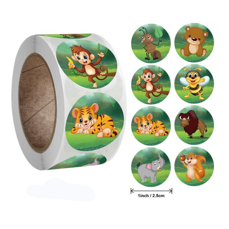 Painel Bosque Animais Cute Bichos Redondo Estampado em Tecido Malha