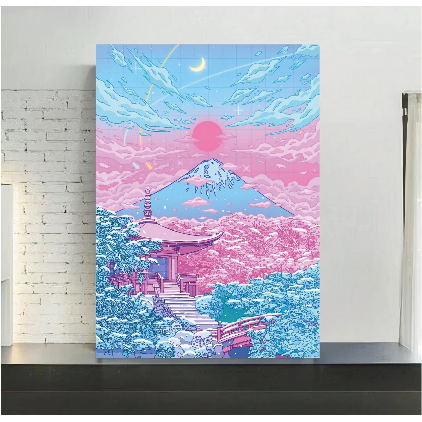 Quadro de mdf poster sem moldura Anime, Mangá, Paisagem