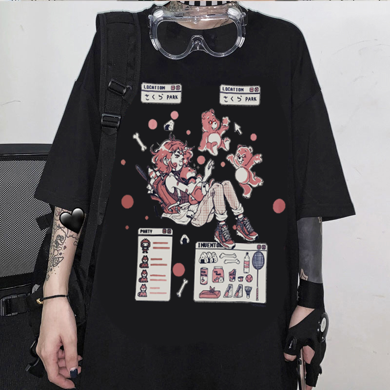 2021 Nova Camiseta Feminina Retr Com Estampa Desenhos Animados Jasness