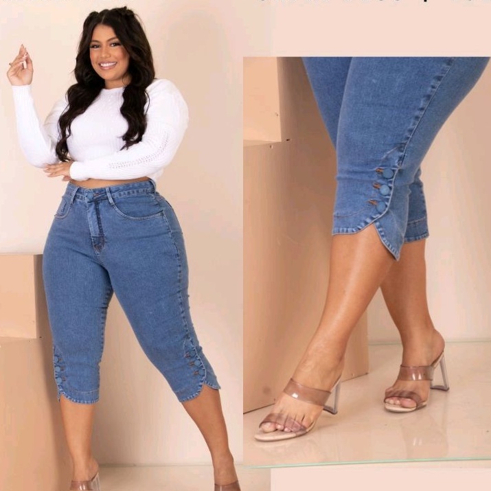 Capri Feminina Plus Size Jeans