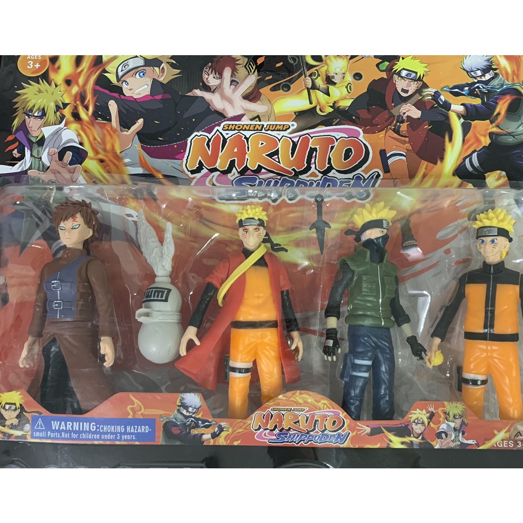 Kit 4 Bonecos Naruto Shippuden Shonen Jump Naruto Kakashi Gaara Minato ...