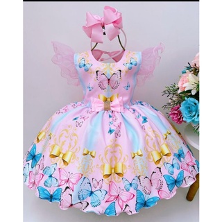 hahuha Vestido infantil para meninas de 5 anos Rockabilly sólido curto para  festa retrô roupas vintage manga swing 7-12 anos 