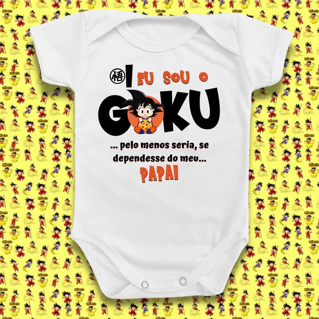 Kit Tal Pai Tal Filho Body E Camiseta Dragon Ball Z Goku