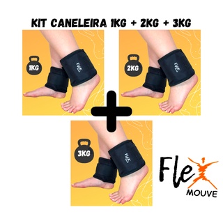 Tornozeleira Caneleira Peso 1kg + 2kg + 3kg KIT Residencial Profissional Exercícios Promoção Qualidade Resistencia