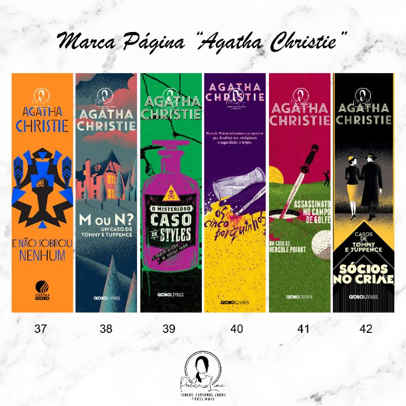 kit 6 Marca página plastificado Agatha Christie 4 | Shopee Brasil