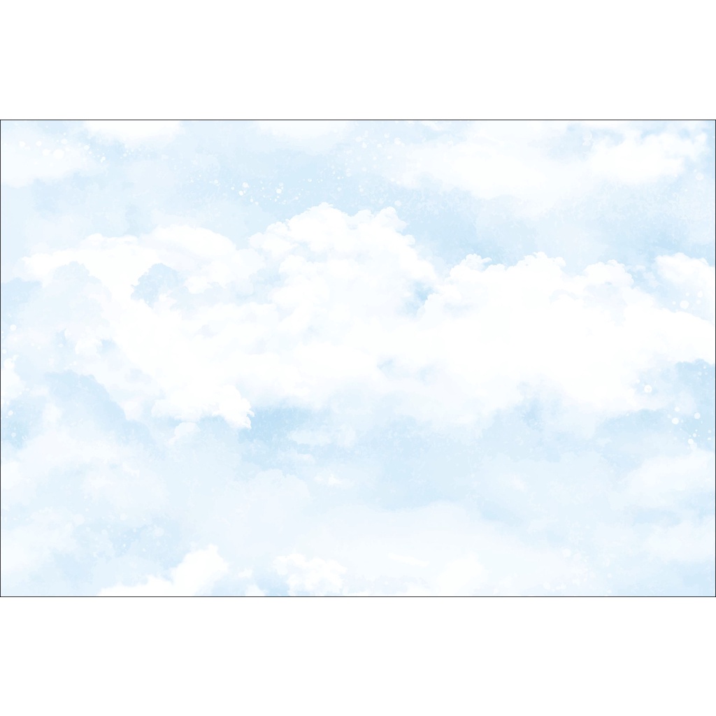 Painel de festa de Lona Nuvens Céu Azul Aquarela Background